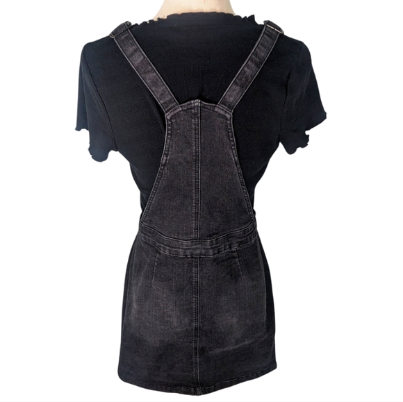 Mod Cloth Bib Overall Dark Grey Denim Jumper - Picture 6 of 7